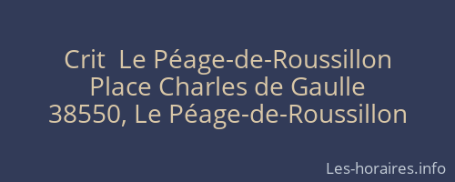 Crit  Le Péage-de-Roussillon
