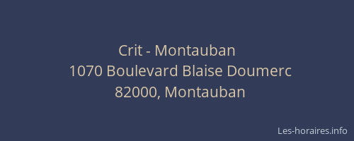 Crit - Montauban