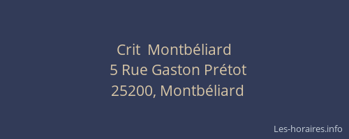 Crit  Montbéliard
