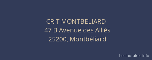 CRIT MONTBELIARD