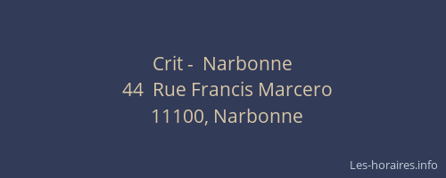 Crit -  Narbonne