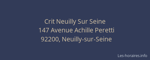 Crit Neuilly Sur Seine