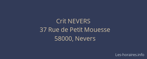 Crit NEVERS