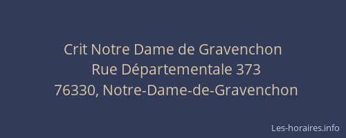 Crit Notre Dame de Gravenchon