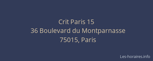 Crit Paris 15