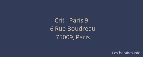Crit - Paris 9