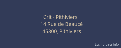 Crit - Pithiviers