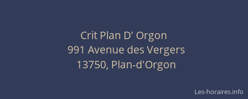 Crit Plan D' Orgon