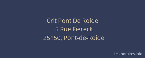 Crit Pont De Roide