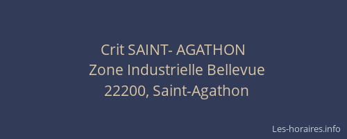 Crit SAINT- AGATHON