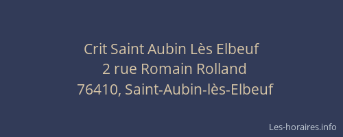 Crit Saint Aubin Lès Elbeuf
