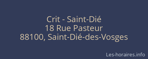 Crit - Saint-Dié