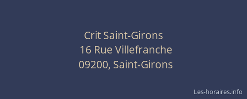 Crit Saint-Girons