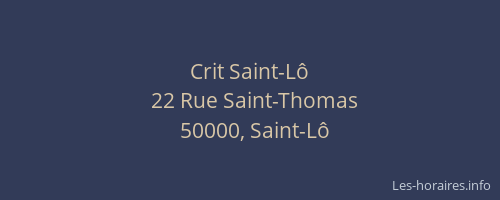 Crit Saint-L&ocirc;