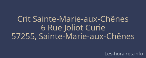 Crit Sainte-Marie-aux-Chênes