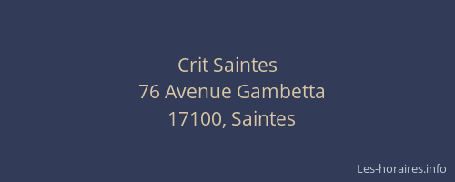 Crit Saintes