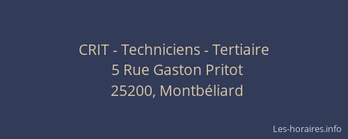 CRIT - Techniciens - Tertiaire