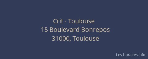 Crit - Toulouse