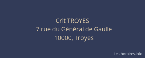 Crit TROYES