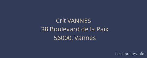 Crit VANNES