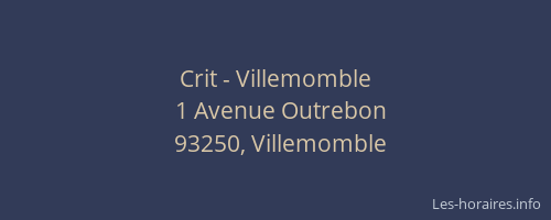 Crit - Villemomble