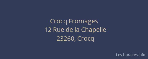 Crocq Fromages