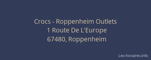 Crocs - Roppenheim Outlets