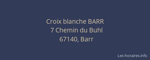 Croix blanche BARR
