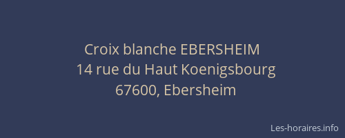 Croix blanche EBERSHEIM