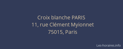 Croix blanche PARIS