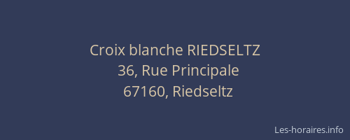 Croix blanche RIEDSELTZ
