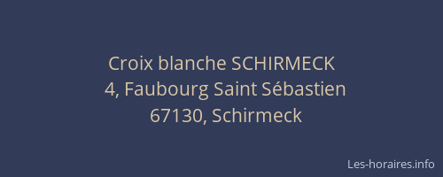 Croix blanche SCHIRMECK