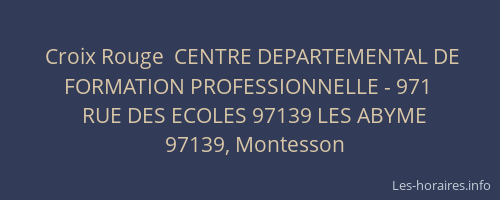 Croix Rouge  CENTRE DEPARTEMENTAL DE FORMATION PROFESSIONNELLE - 971