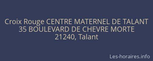 Croix Rouge CENTRE MATERNEL DE TALANT