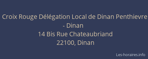 Croix Rouge D&eacute;l&eacute;gation Local de Dinan Penthievre - Dinan