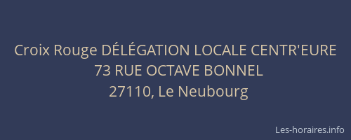 Croix Rouge D&Eacute;L&Eacute;GATION LOCALE CENTR'EURE
