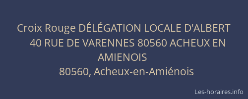 Croix Rouge D&Eacute;L&Eacute;GATION LOCALE D'ALBERT