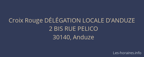 Croix Rouge D&Eacute;L&Eacute;GATION LOCALE D'ANDUZE