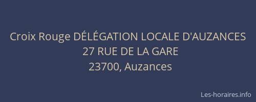 Croix Rouge D&Eacute;L&Eacute;GATION LOCALE D'AUZANCES