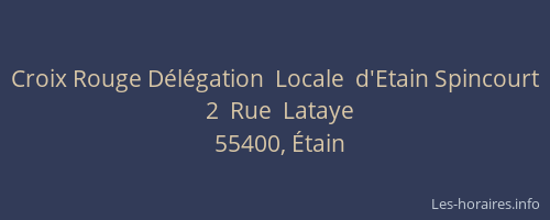 Croix Rouge D&eacute;l&eacute;gation  Locale  d'Etain Spincourt