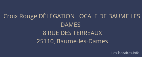 Croix Rouge D&Eacute;L&Eacute;GATION LOCALE DE BAUME LES DAMES