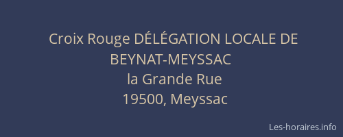 Croix Rouge DÉLÉGATION LOCALE DE BEYNAT-MEYSSAC