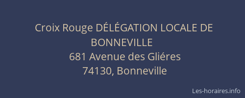 Croix Rouge DÉLÉGATION LOCALE DE BONNEVILLE