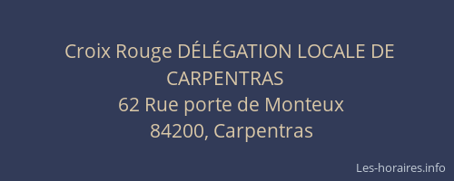 Croix Rouge D&Eacute;L&Eacute;GATION LOCALE DE CARPENTRAS
