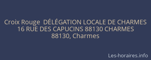 Croix Rouge  D&Eacute;L&Eacute;GATION LOCALE DE CHARMES
