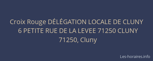 Croix Rouge D&Eacute;L&Eacute;GATION LOCALE DE CLUNY