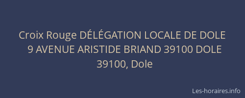 Croix Rouge D&Eacute;L&Eacute;GATION LOCALE DE DOLE