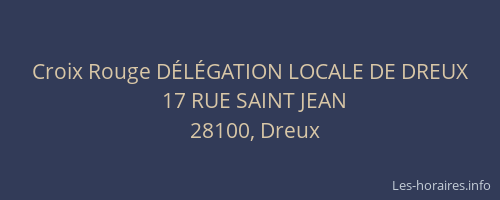 Croix Rouge D&Eacute;L&Eacute;GATION LOCALE DE DREUX