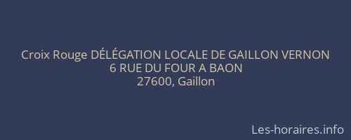 Croix Rouge D&Eacute;L&Eacute;GATION LOCALE DE GAILLON VERNON