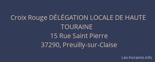 Croix Rouge D&Eacute;L&Eacute;GATION LOCALE DE HAUTE TOURAINE